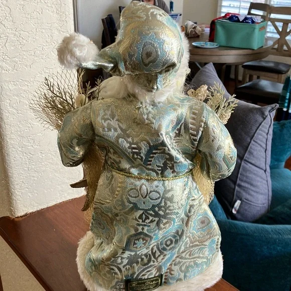 Karen Didion Originals Blue and White Santa Decor - Picture 2 of 3